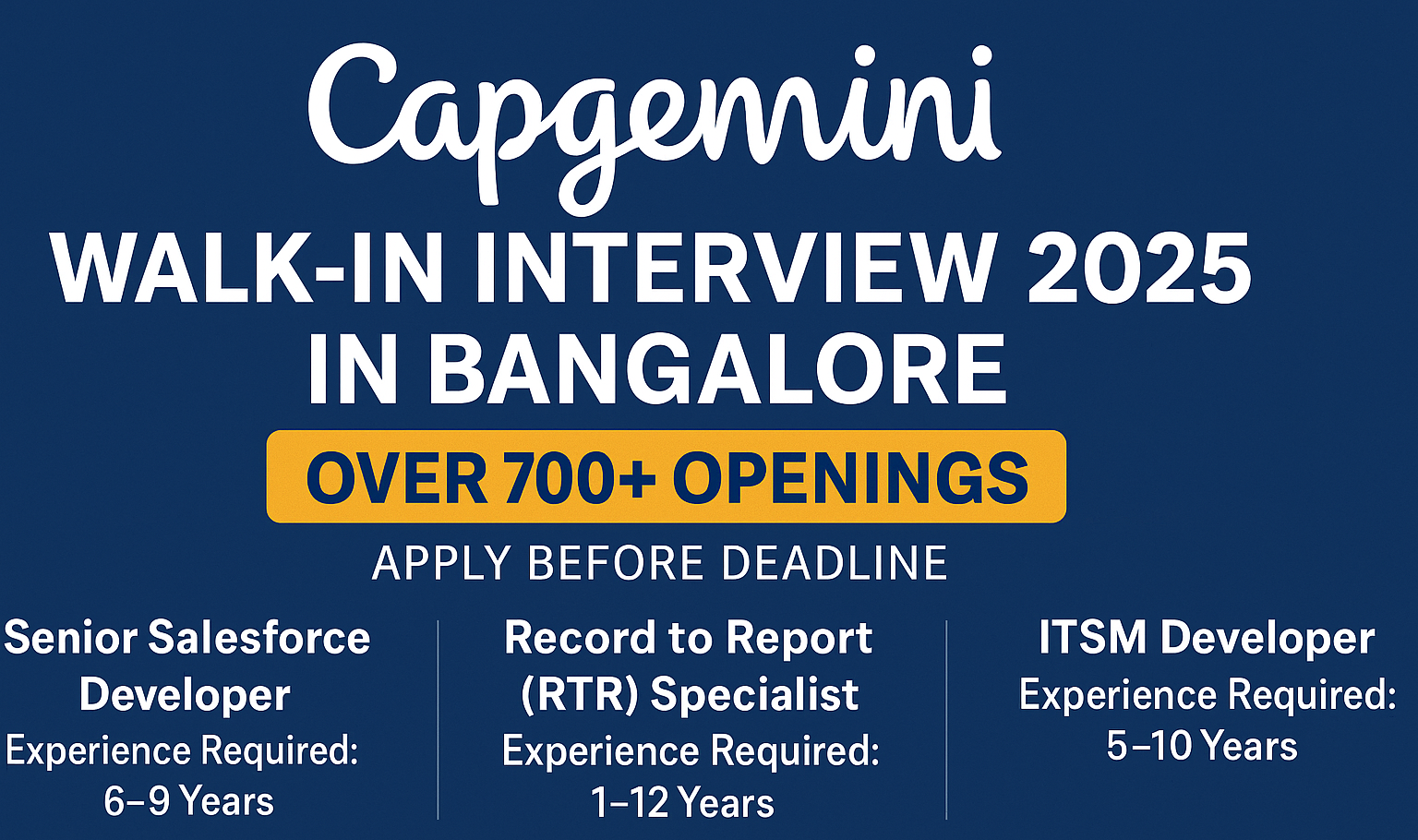 Capgemini Walk-in 2025 Bangalore